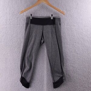 Lululemon Align Crop Leggings Gray Black Women 6 Athleisure Workout Pants Yoga